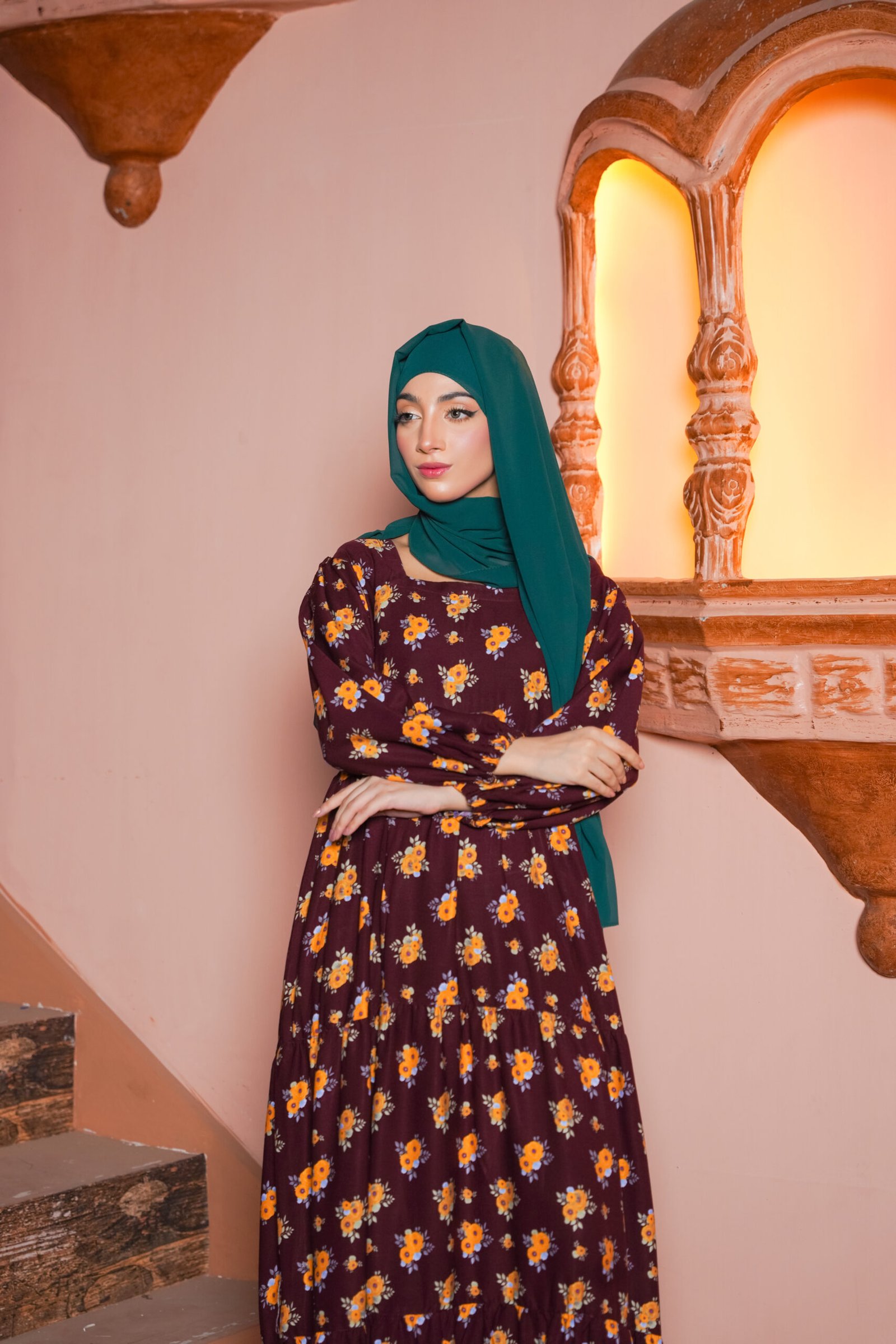 Brown Mocha Bloom Maxi Dress