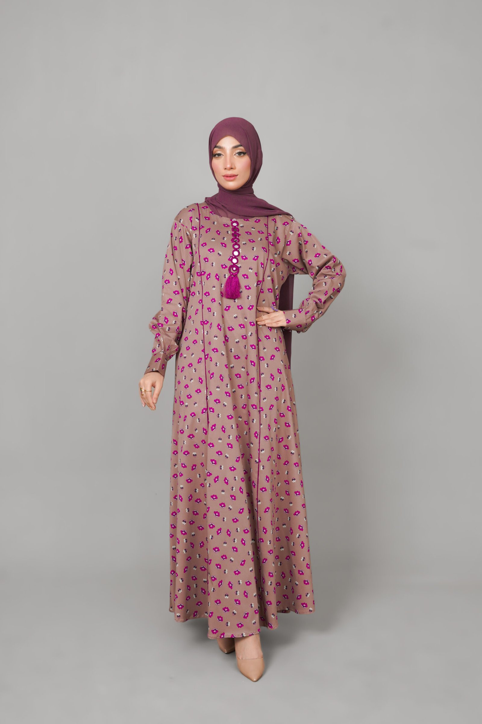 Brown Bronze Orchid Maxi Dress - Image 2