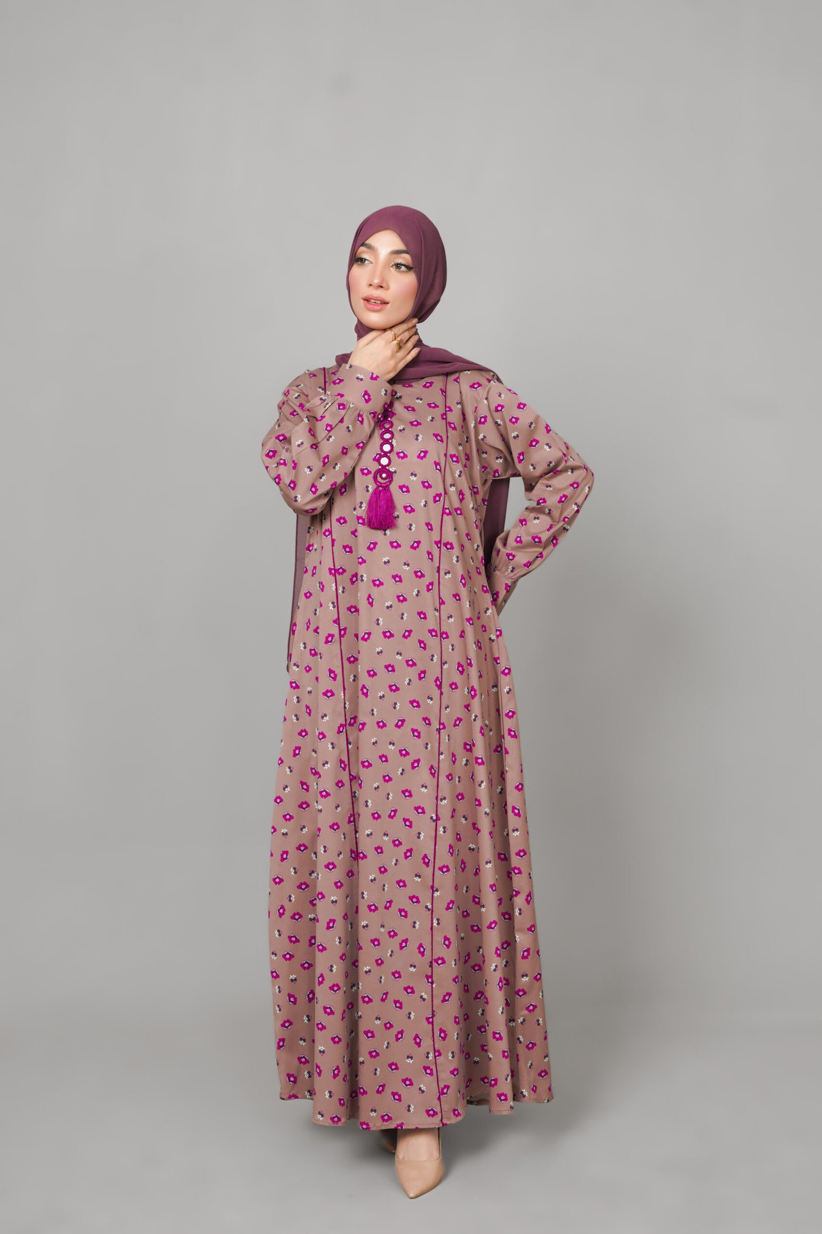 Brown Bronze Orchid Maxi Dress - Image 3