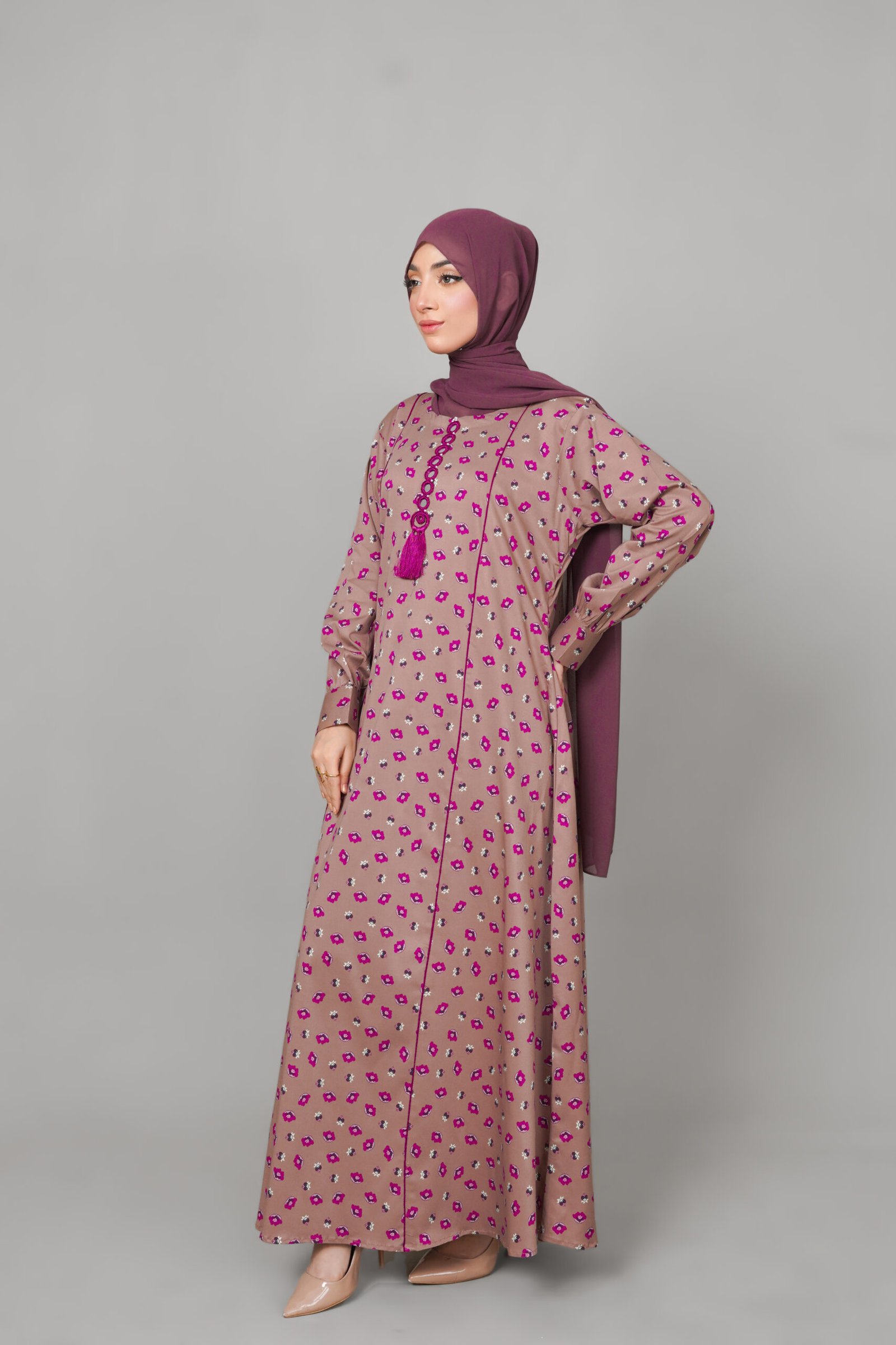 Brown Bronze Orchid Maxi Dress - Image 4