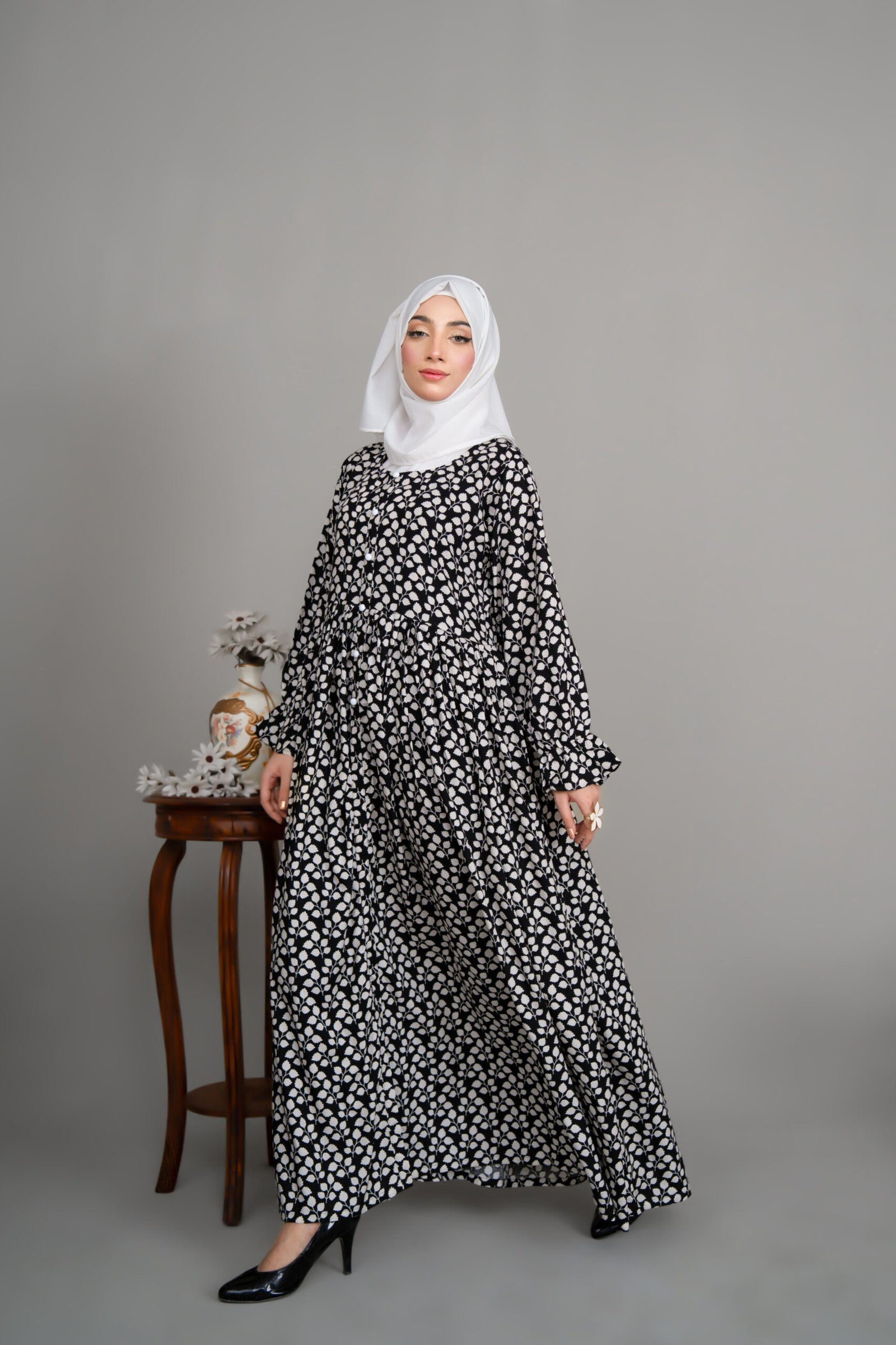 Black Midnight Pearl Maxi Dress - Image 3