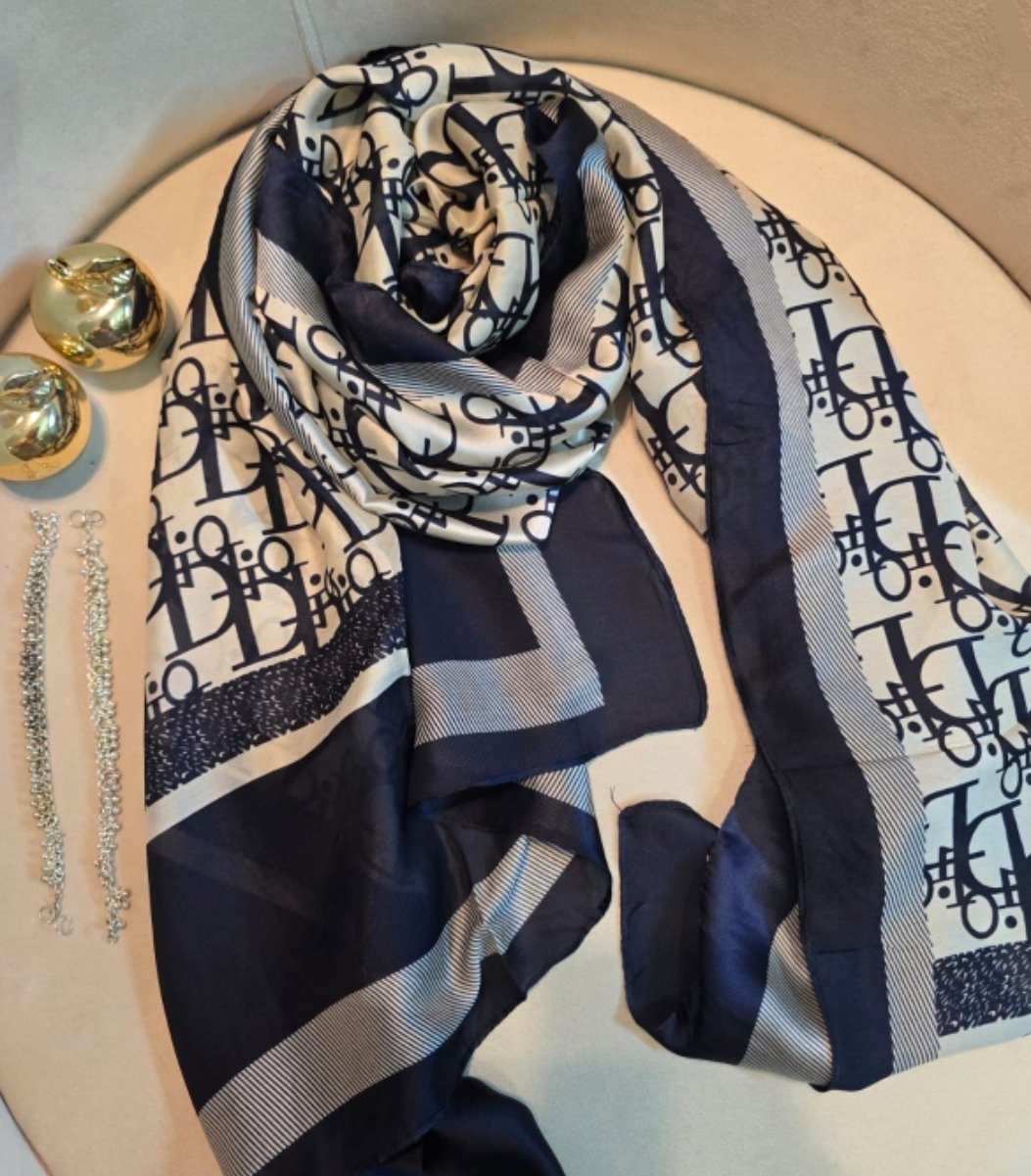 Black & Silver Printed Scarf