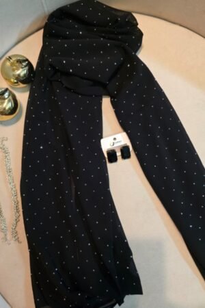 Silver & Black Printed Scarf