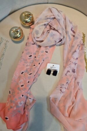 Pink & Black Printed Scarf