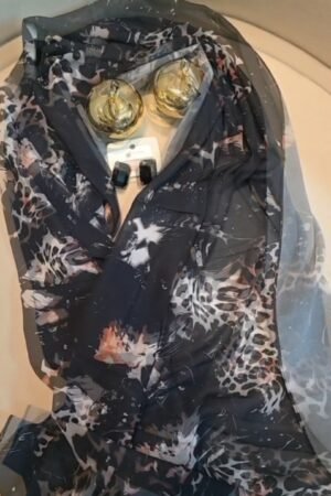 Grey & Black Printed Scarf