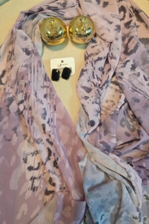 Black & Pink Mix Printed Scarf