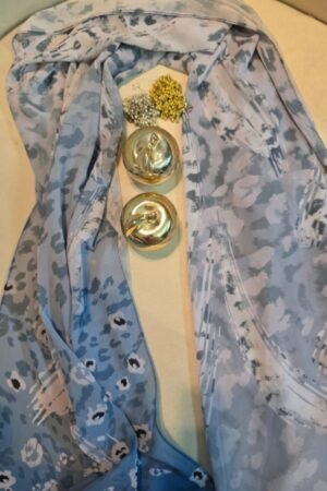 Blue & Black Printed Scarf